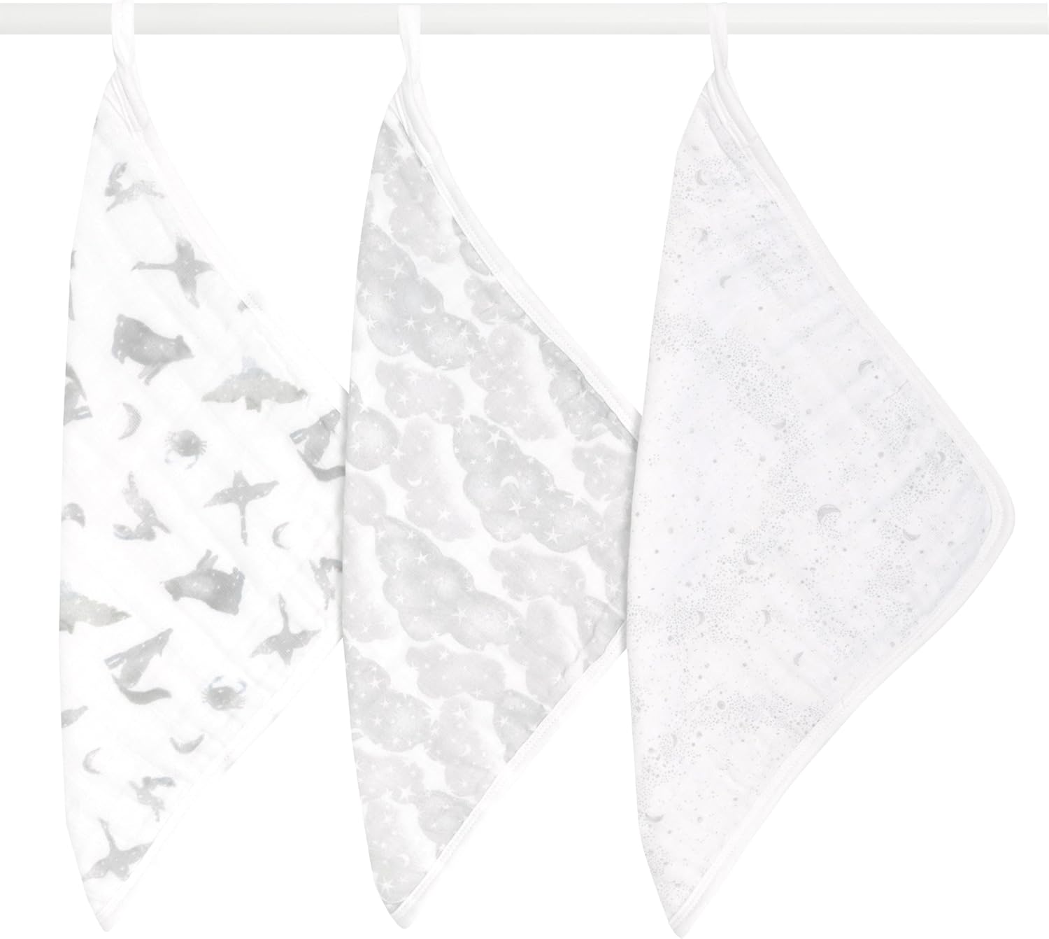 Detalle 2 de aden + anais WCADABAWCO30003 ウォッシュクロス 3枚セット、3層ガーゼ・ループ付き