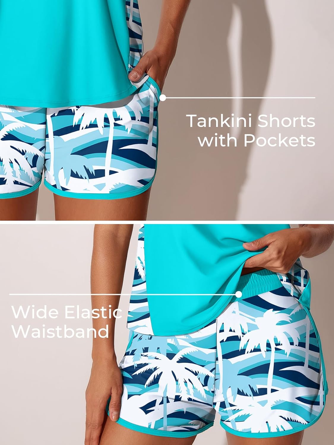 Thumbnail 3 de Summer Mae Blouson Tankini Swimsuits for Women with Sporty Shorts and Pockets (2026)