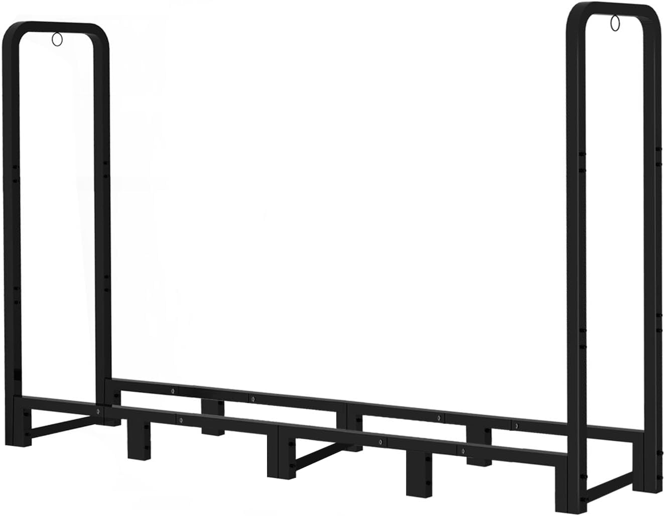 Detalle de Artibear 8ft Firewood Rack, Matte Black Tubular Steel Log Holder