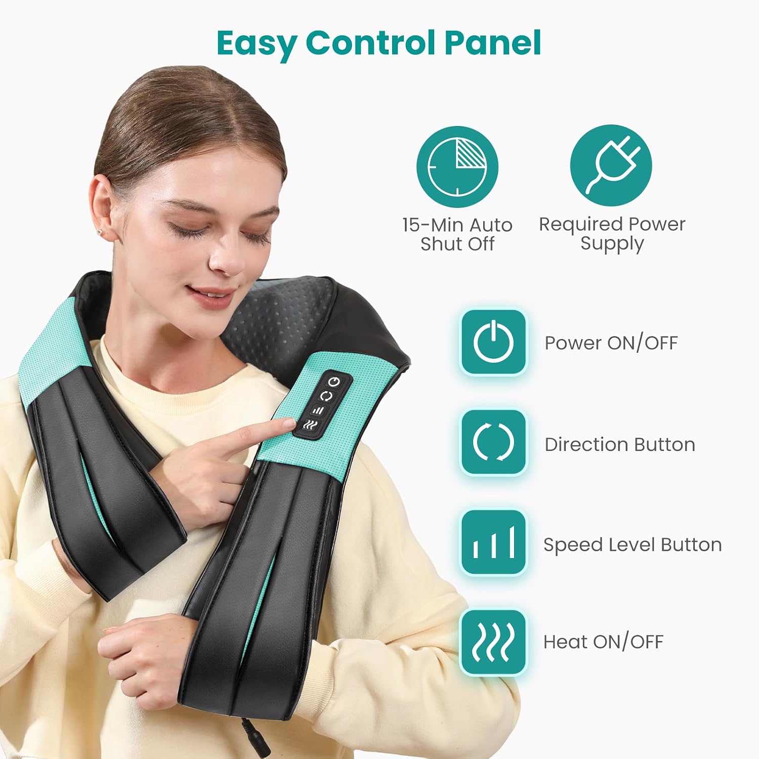 Thumbnail 5 de Nekteck Shiatsu Neck Massager 8-Roller 3D Heat