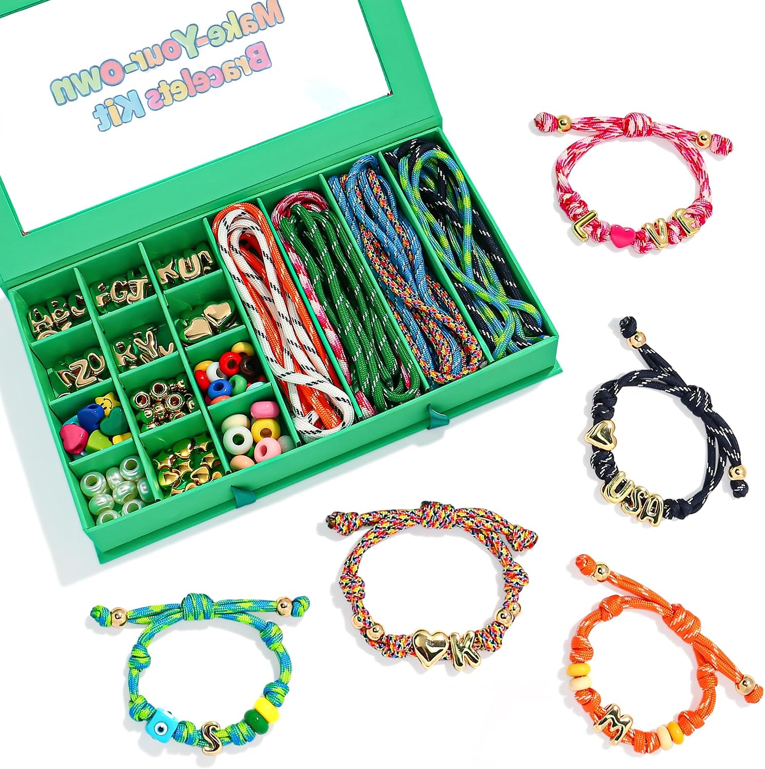 Detalle de RepaTime ML004A Bracelet Making Kit with Alphabet and Pony Beads
