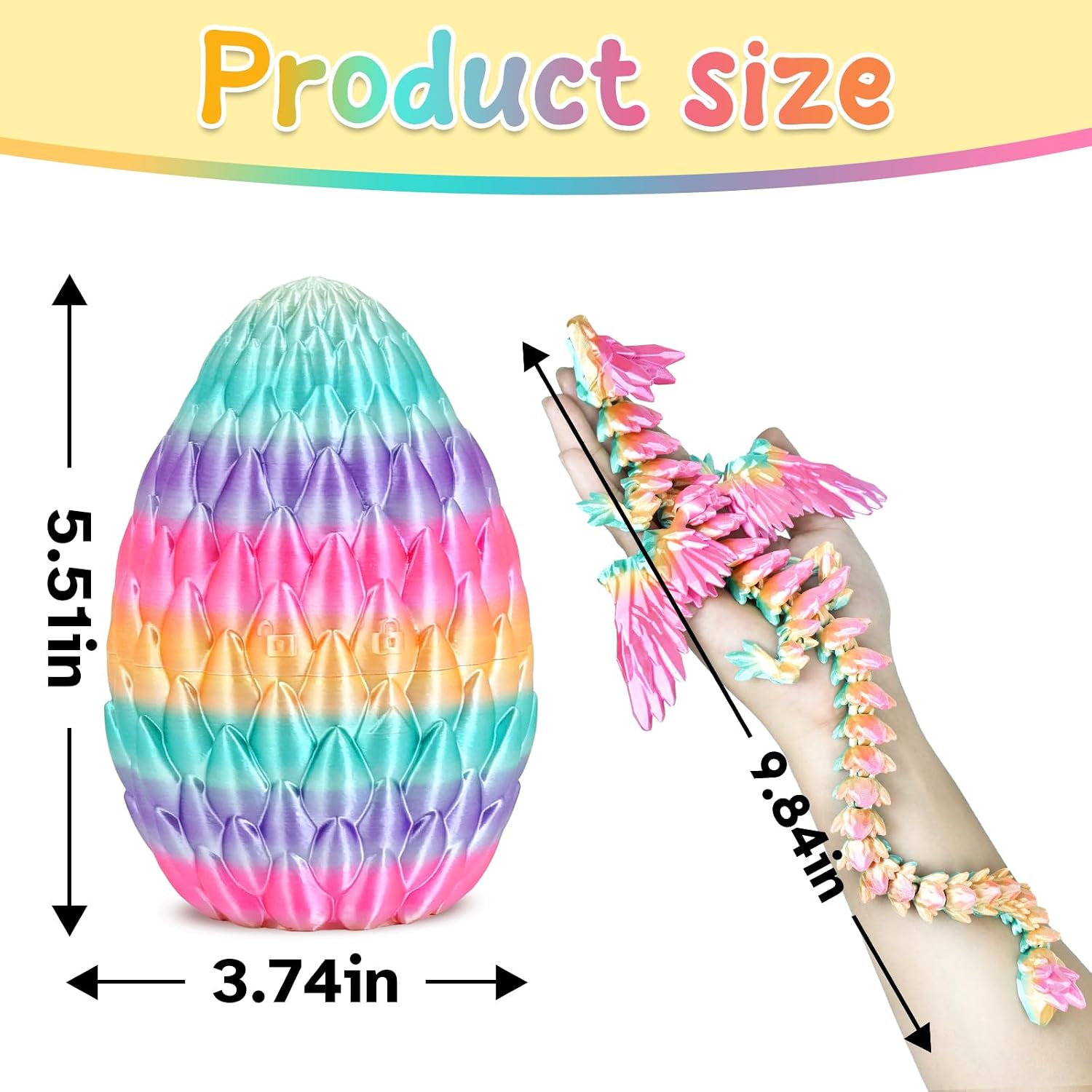 Thumbnail 4 de Winged Dragon Inside Surprise Egg Rainbow Medium