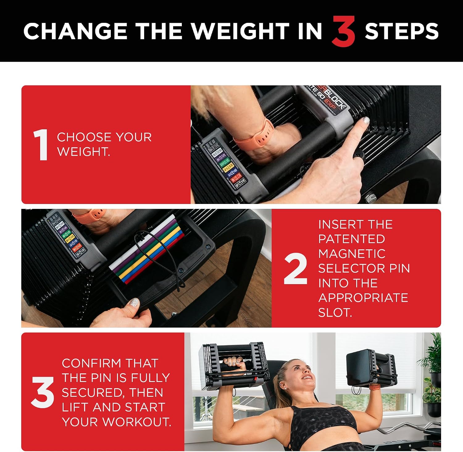 Detalle de PowerBlock Elite EXP Adjustable Dumbbells 5–50 lb 🏋