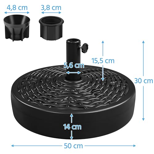 Thumbnail 2 de Yaheetech base per ombrellone da giardino in plastica effetto rattan, riempibile 22L (per pali Ø38/Ø48 mm)