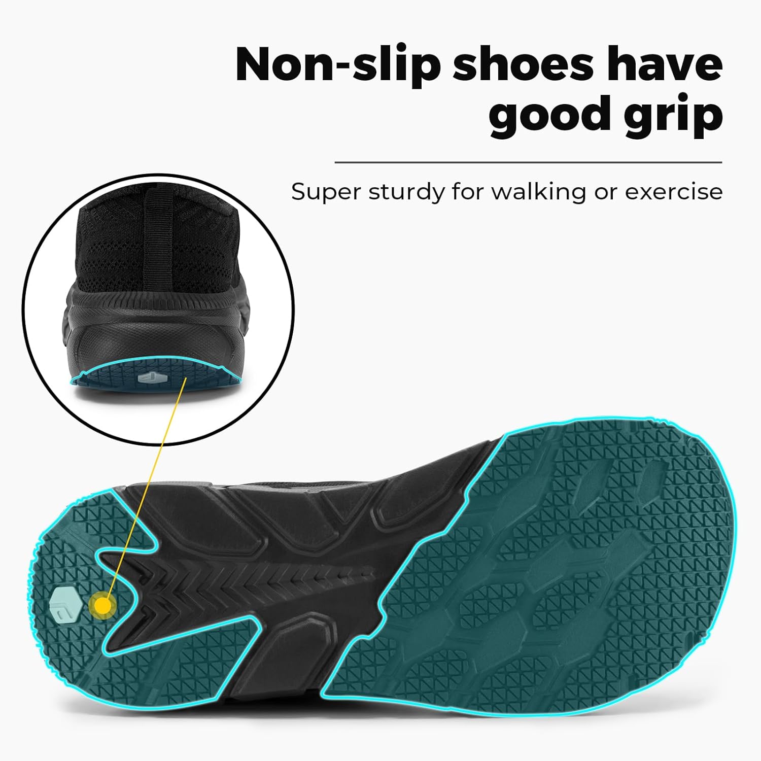Detalle de FitVille Extra Weite Laufschuhe Herren – Atmungsaktive Turnschuhe mit breiter Zehenbox und guter Dämpfung