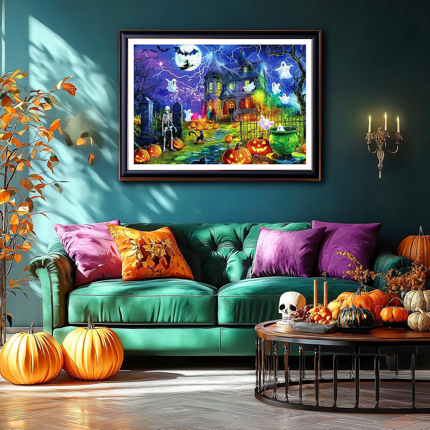 Thumbnail 3 de MINIWAN Hal-1000-hh 500-Piece Haunted House Halloween Jigsaw Puzzle