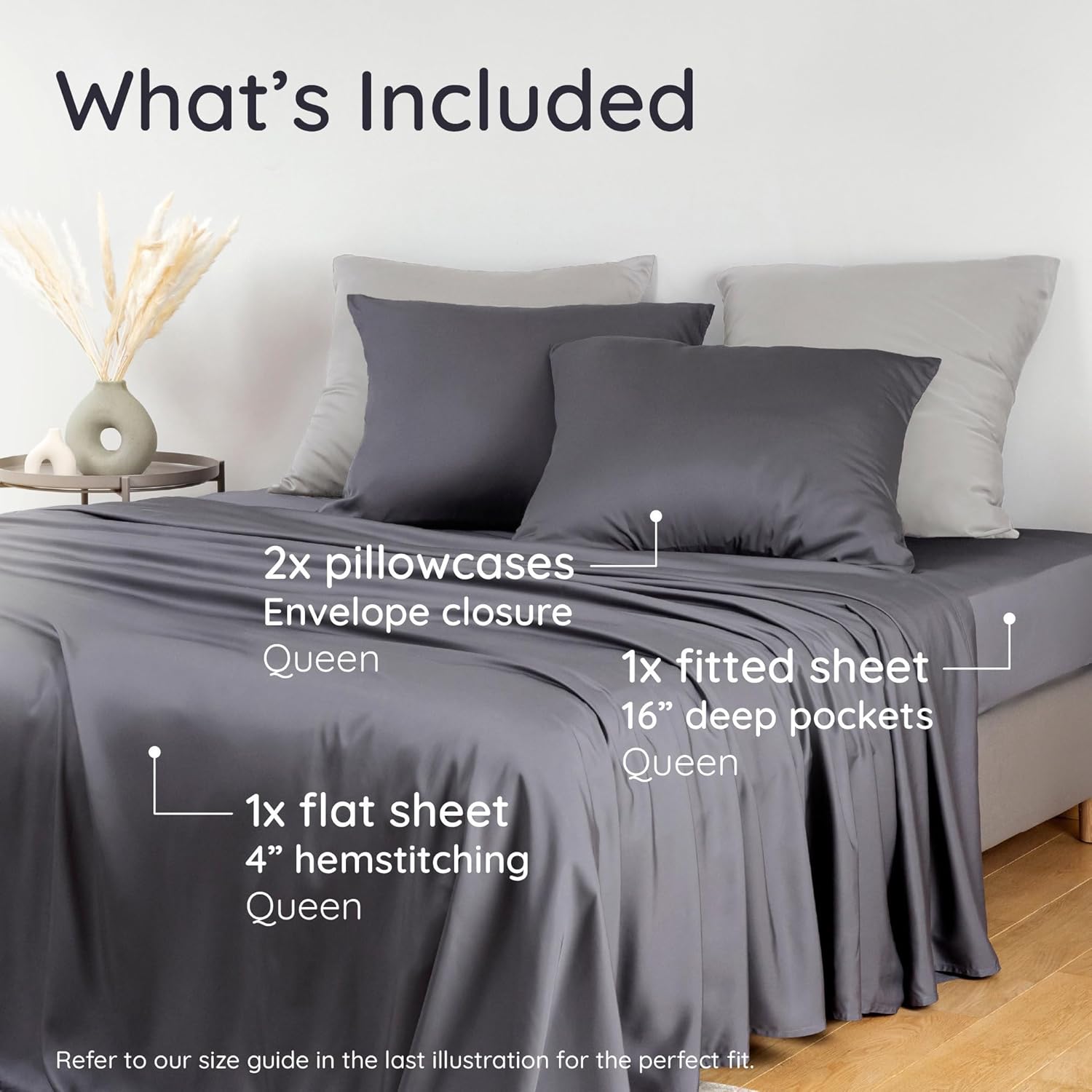 Thumbnail 1 de Bambaw 100% Viscose Bamboo Queen Sheets 16" pocket