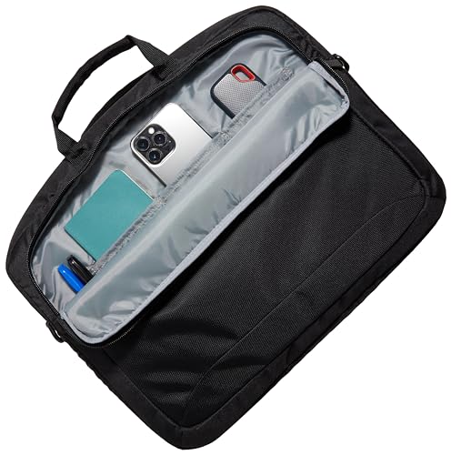Detalle 2 de Amazon Basics Borsa a tracolla per laptop compatto: custodia imbottita e tasche accessorie per trasporto sicuro fino a 43,94 cm