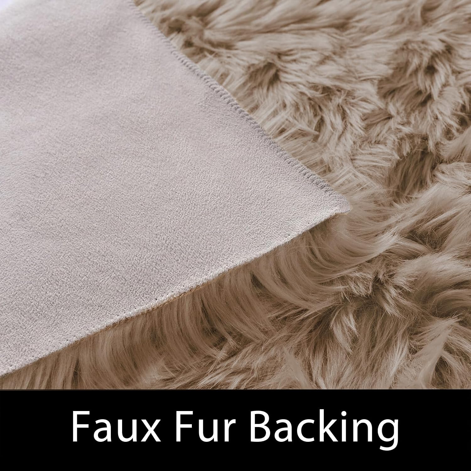 Detalle de Latepis Pink 8x10 Shaggy Faux Sheepskin Fur Area Rug