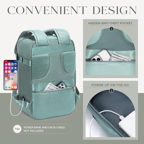 Thumbnail 3 de Hayayu Mochila de cabina para avión 45x36x20 cm (32L) con acceso de carga y bolsillo antirrobo