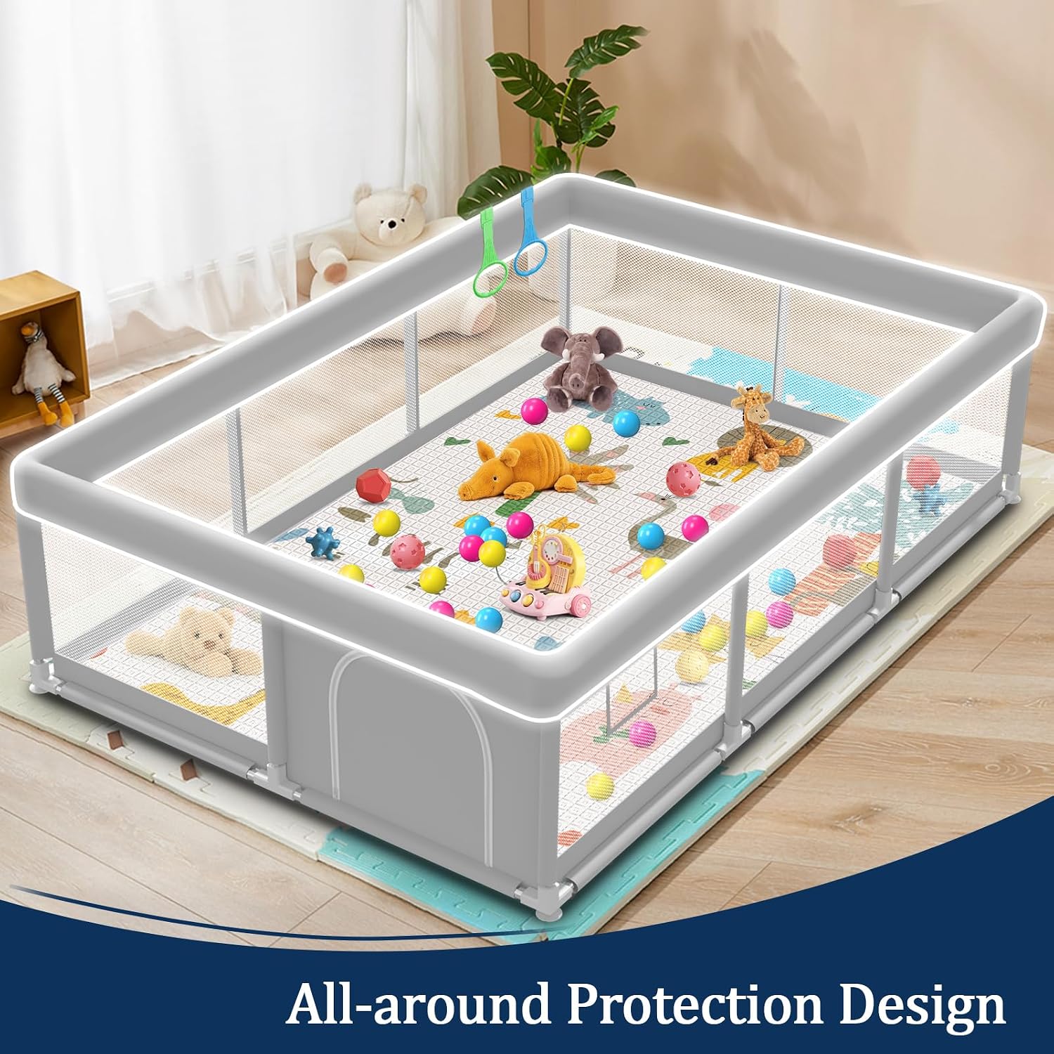 Detalle de Baby Playpen with Mat, 74 x 50 Inches