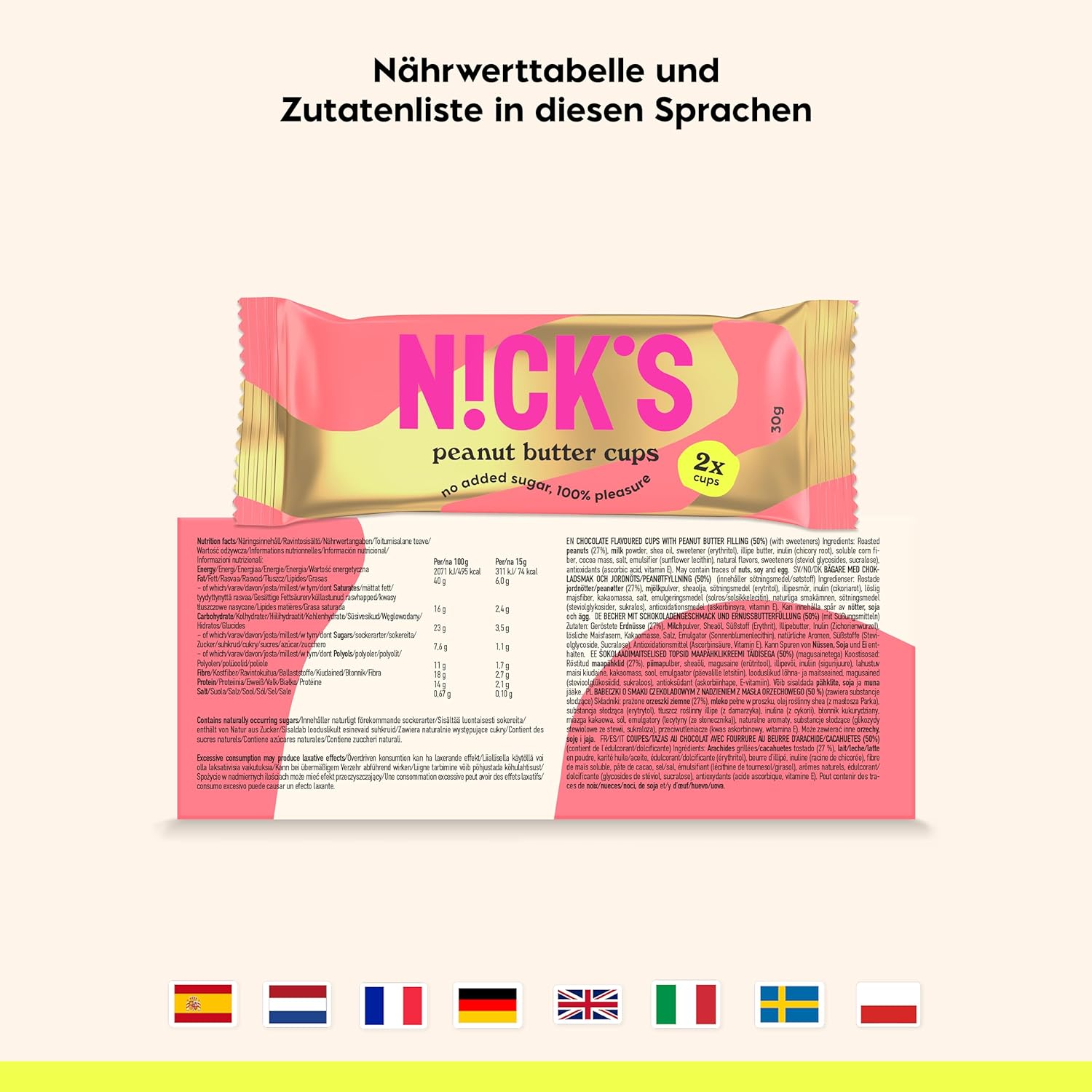 Thumbnail 5 de NICKS Peanut Butter Cups Low Carb 12x30g 🍫