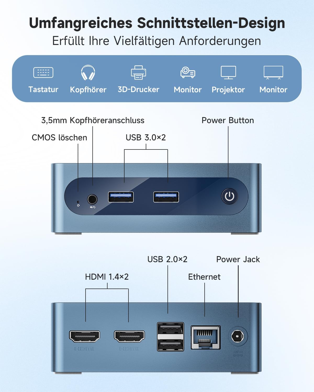 Thumbnail 4 de BMAX Mini PC B1 Plus – kompakter Büro-PC mit Dual-Display und Windows 11 Home