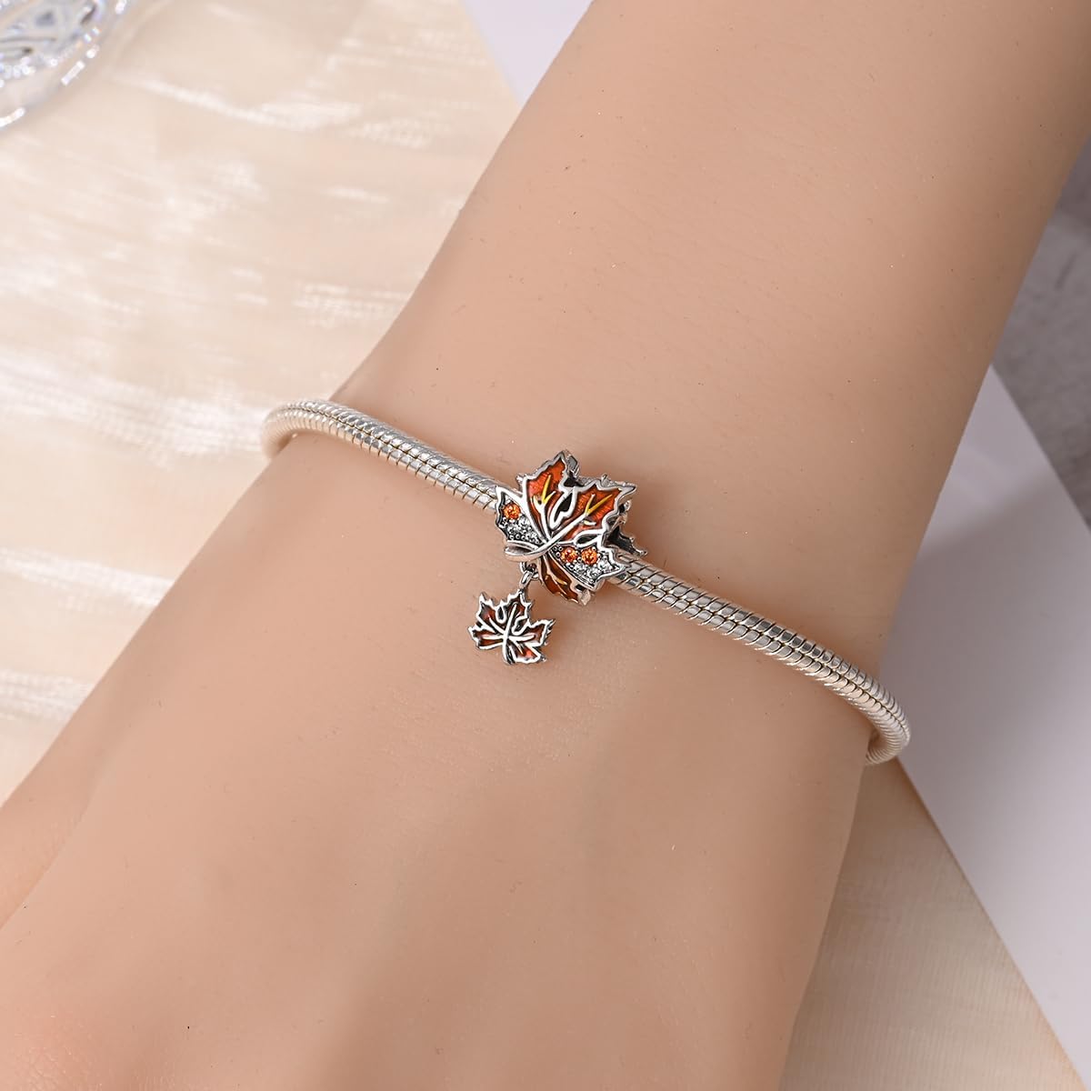 Thumbnail 3 de TINSLO Charm Anhänger Damen aus 925 Sterling Silber mit Zirkonia – kompatibel mit europäischen Armband- und Halsketten-Charm-Systemen (B9)