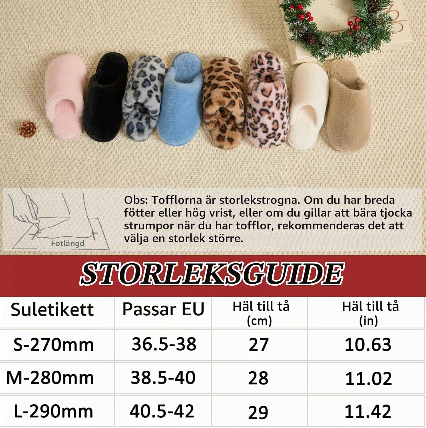 Detalle de Coswind fluffiga slip-on-tofflor med minnesskum och stödjande EVA-lager