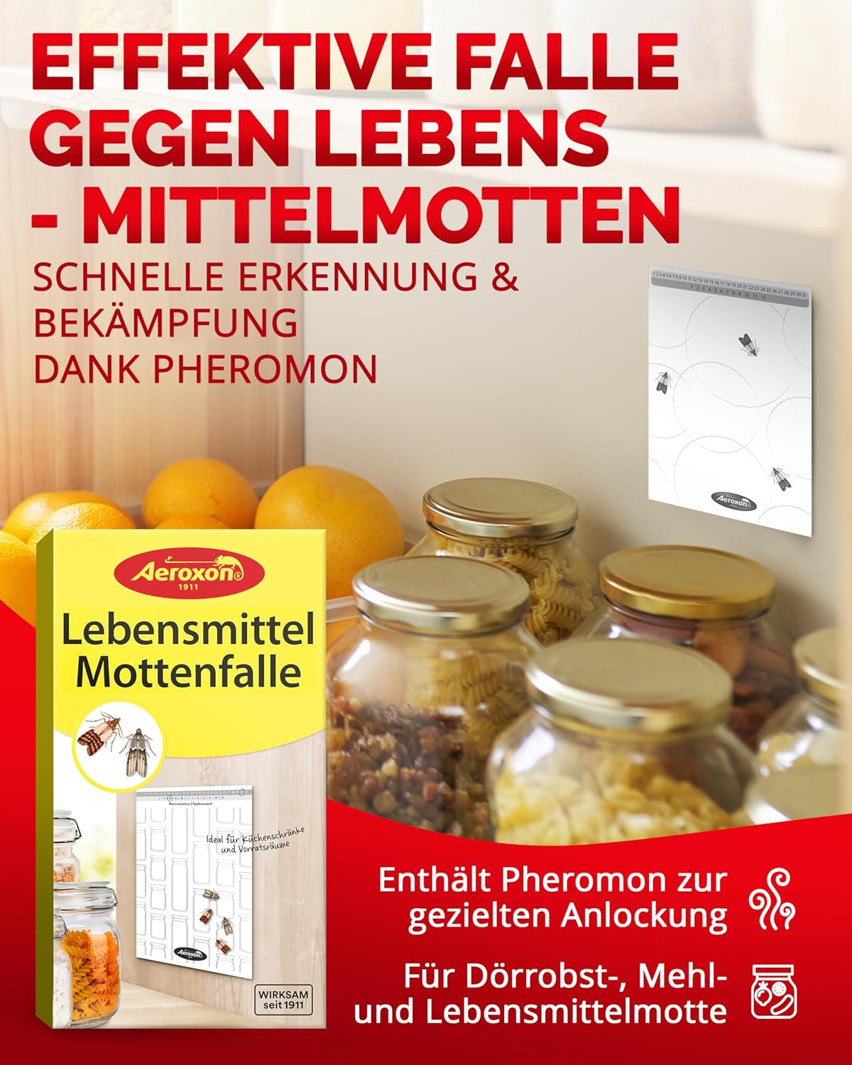 Detalle 2 de AEROXON Lebensmittelmotten Falle 6 Stück