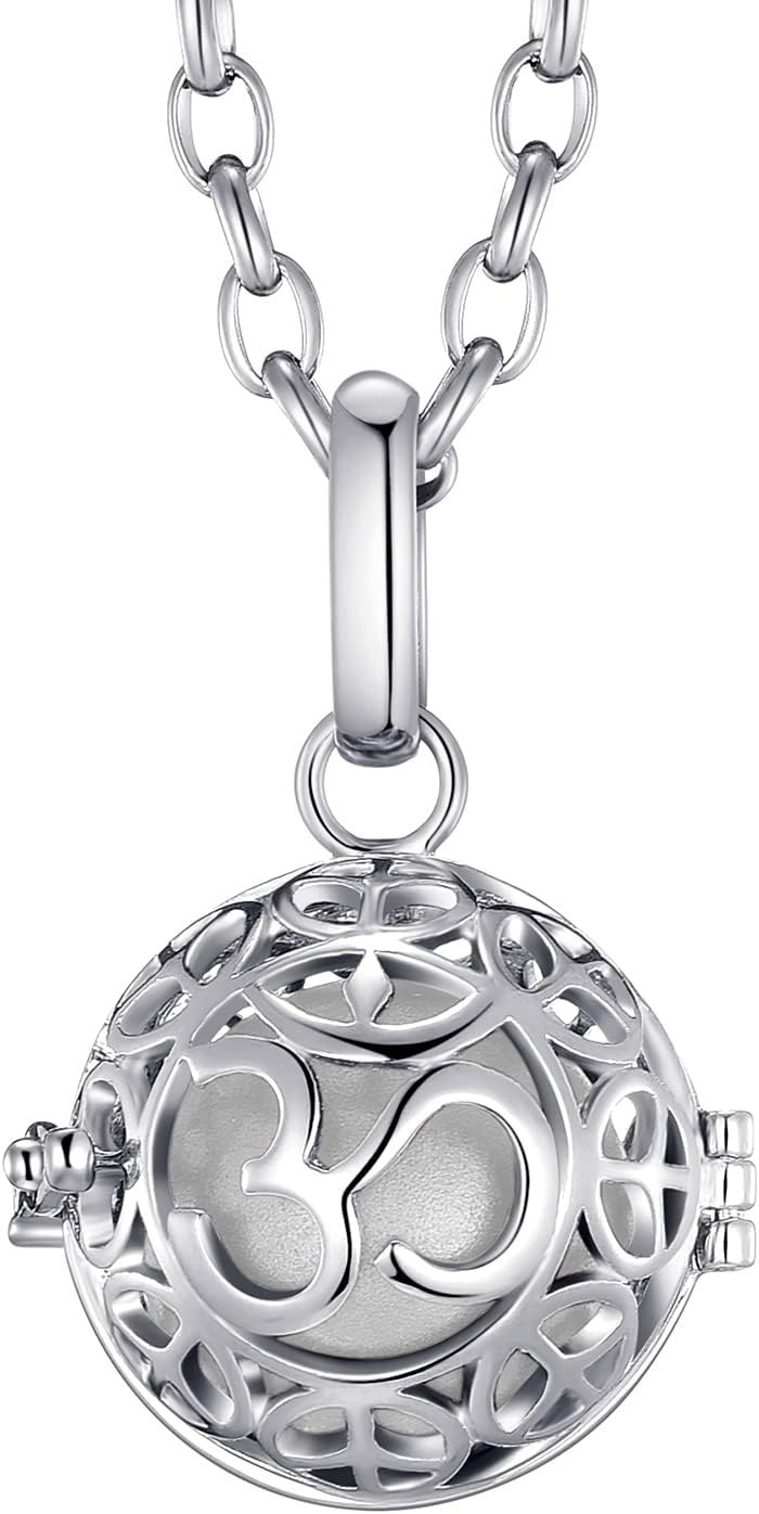 Thumbnail 6 de Morella Catenina Donna Angelo Custode in Acciaio Inox 70 cm con Ciondolo Om Mantra e Sfera zirconi Ø 16 mm