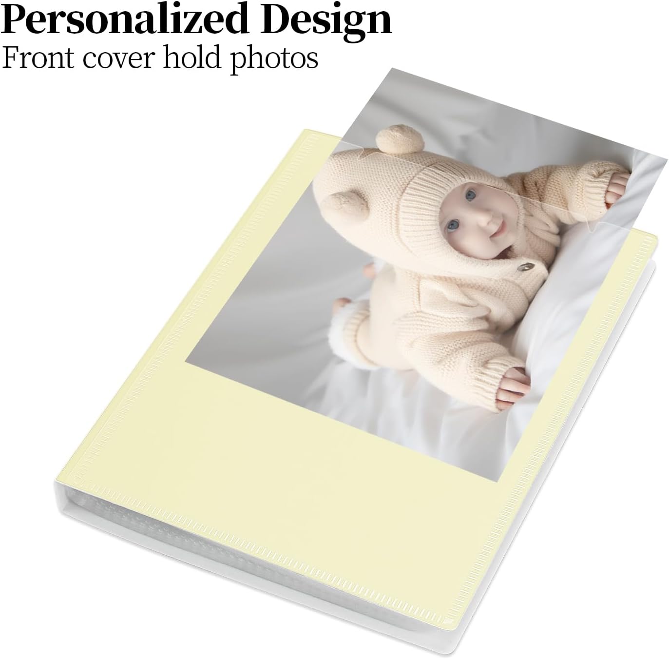 Detalle 2 de Vienrose Baby Fotoalbum 10x15 – 3er Set, beige, 52 Fotos, personalisierbare Coverfront