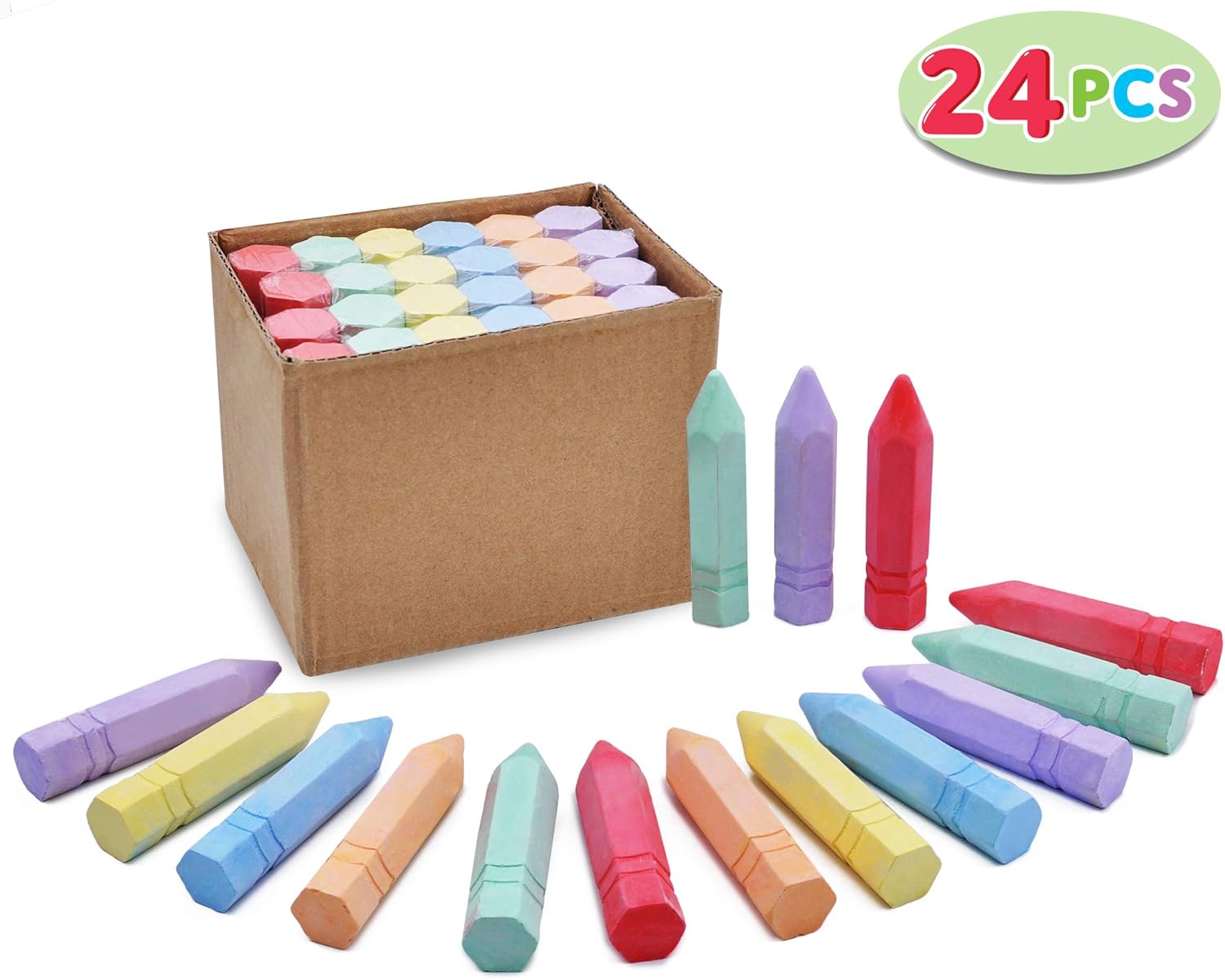 Thumbnail 6 de JOYIN Jumbo-Straßenmalkreide Set 24-teilig, kegelförmig, waschbar & ungiftig (6 Farben)