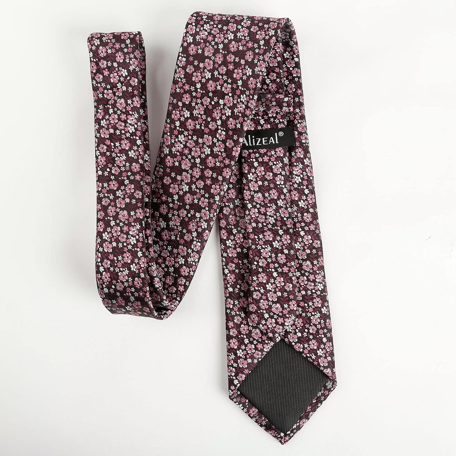 Thumbnail 1 de Alizeal Floral Patterned Wedding Tie with Pocket Square Set (8cm) – Colourful Classic