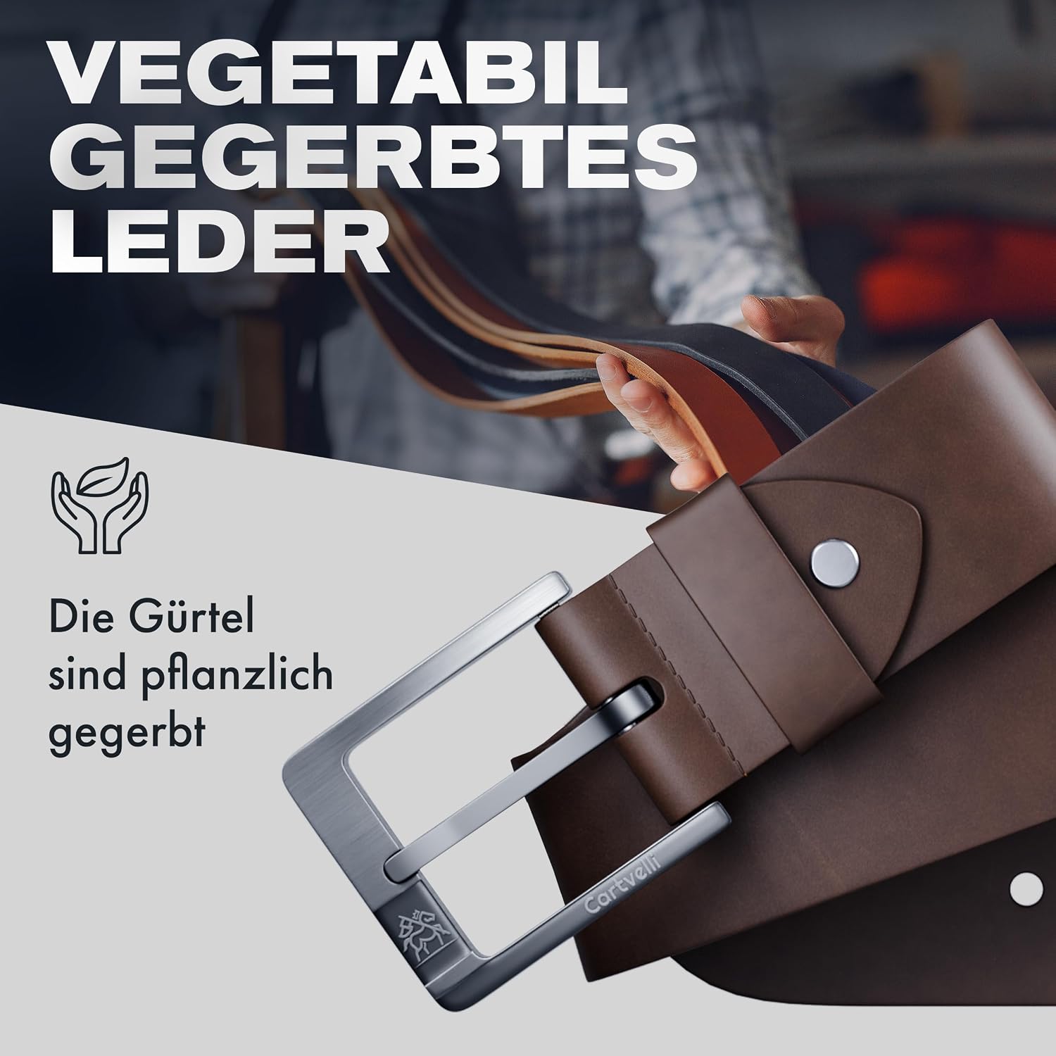 Detalle 2 de Cartvelli Premium Ledergürtel Herren 40mm