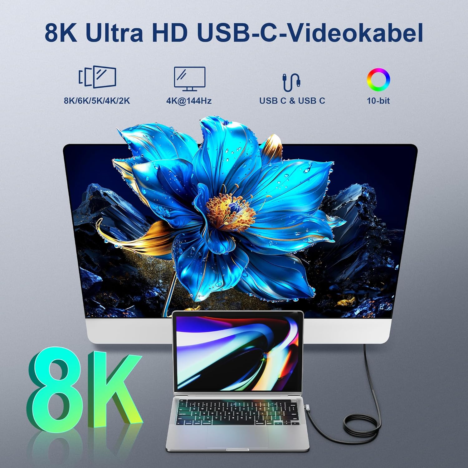 Thumbnail 3 de EUDOBEL USB C Kabel 2 m mit 20 Gbit/s