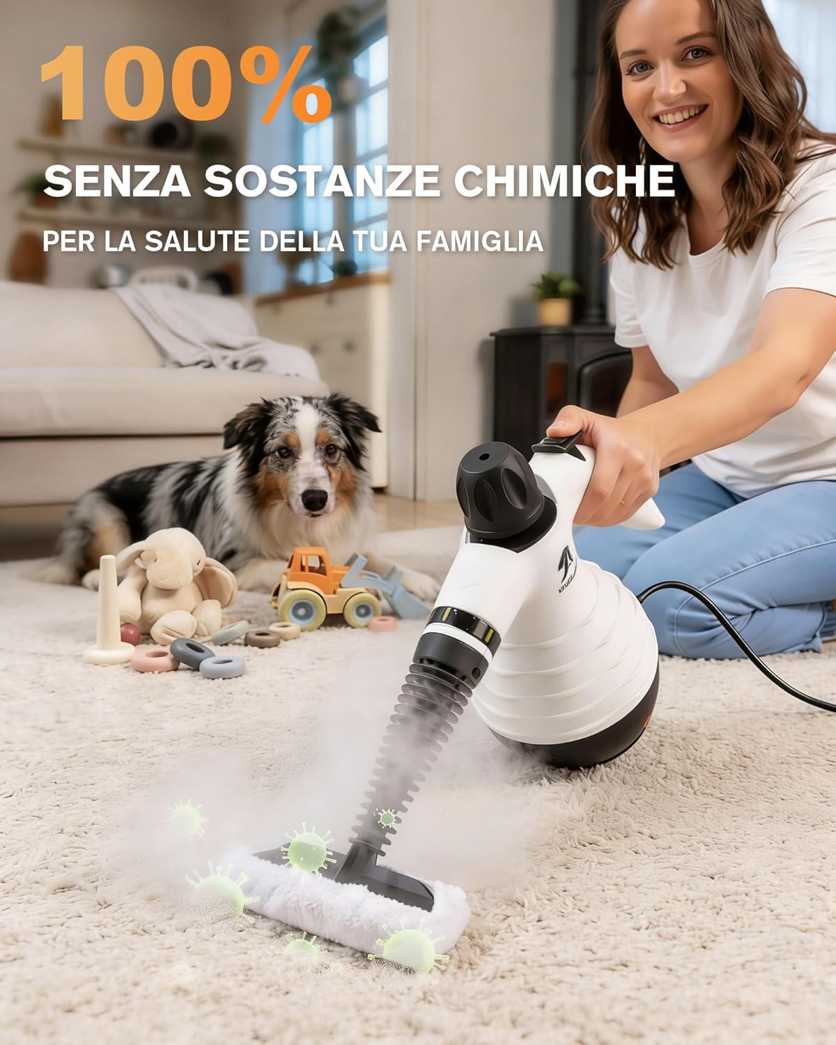 Thumbnail 2 de MLMLANT Pulitore a vapore: potente, portatile e accessoriato per tappezzeria, sedili auto e casa