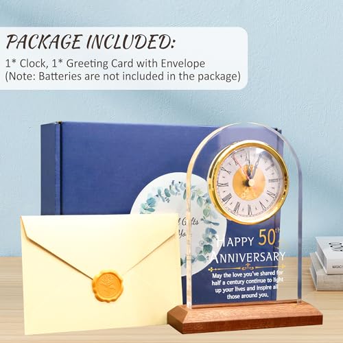 Thumbnail 5 de Lightzz 50th Anniversary Light Up Quartz Clock with LED Wooden Base