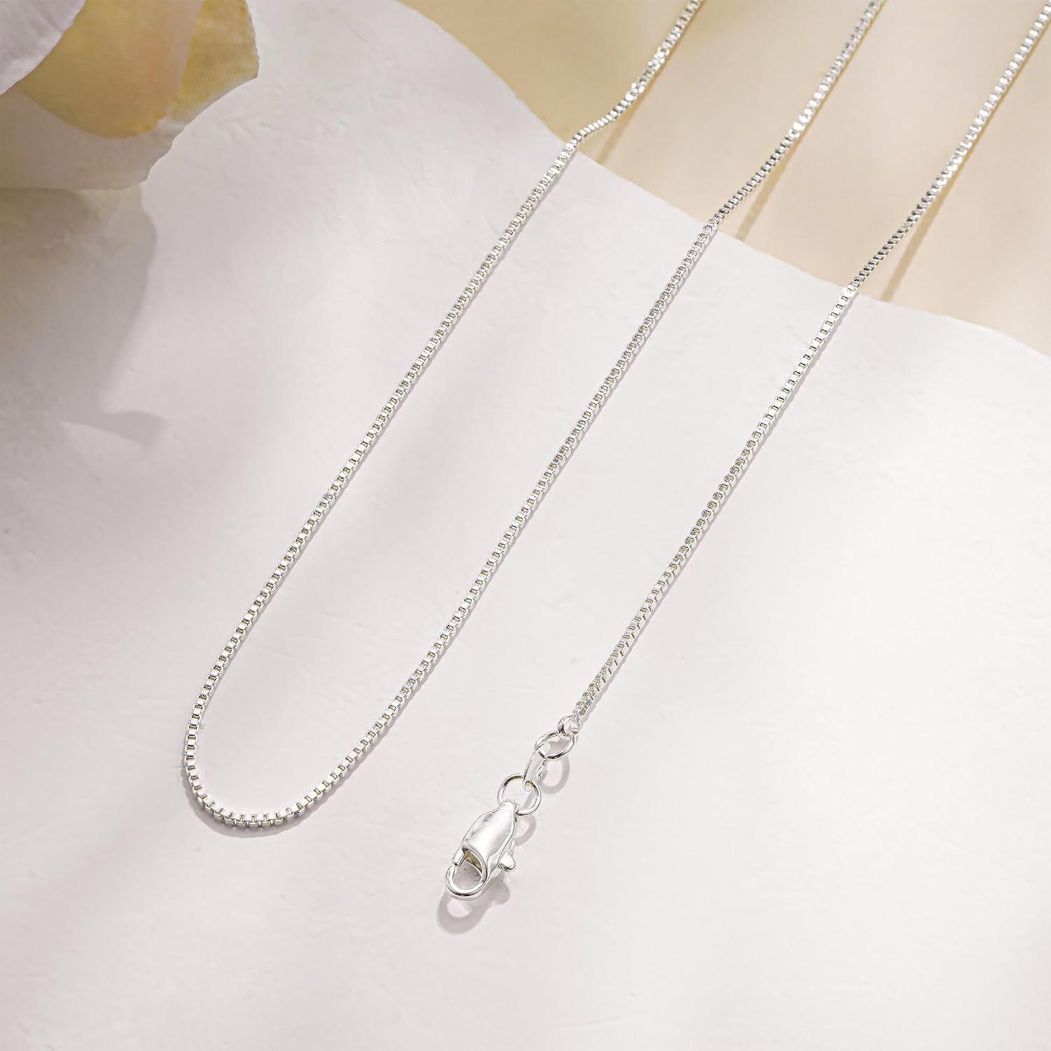 Thumbnail 6 de SLOONG Silberkette 925 Über Damen – 1 mm Box Kette, 41–61 cm, ohne Anhänger