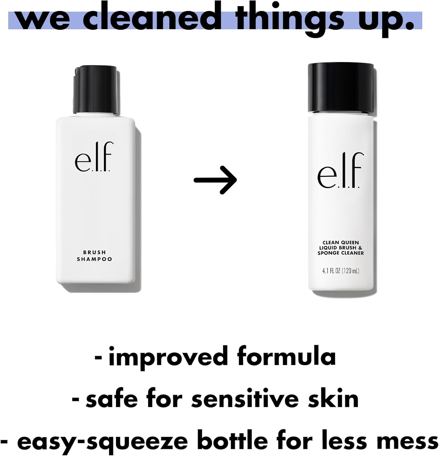 Detalle 2 de e.l.f. Clean Queen – Nettoyant liquide pour pinceaux et éponges (gel moussant, formule douce, vegan et cruelty-free)