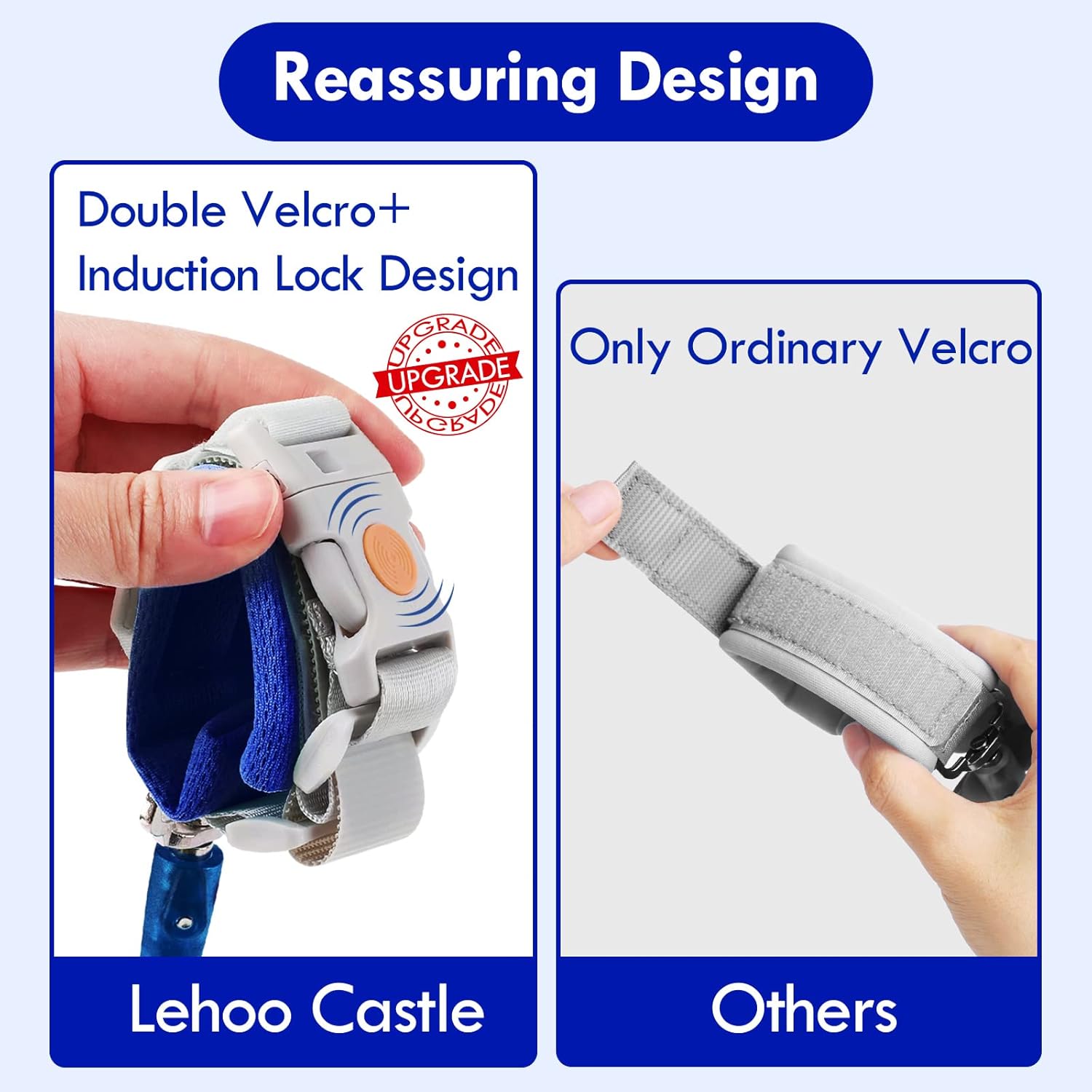 Thumbnail 2 de Lehoo Castle Baby Walking Reins (1.5m) with Induction Lock and Reflective Strip – Dark Blue
