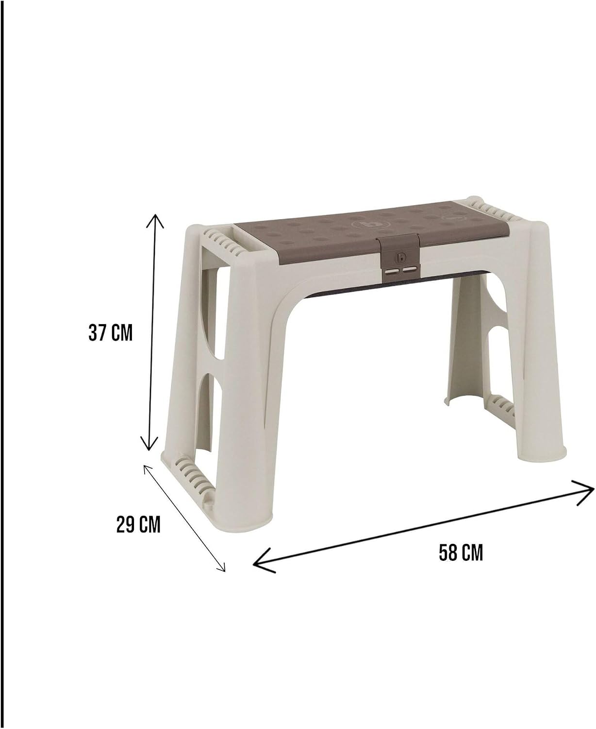 Thumbnail 1 de Dmora Panchina da Esterno Ypres — Panchina multiuso 58x29x37 cm, beige e marrone, made in Italy