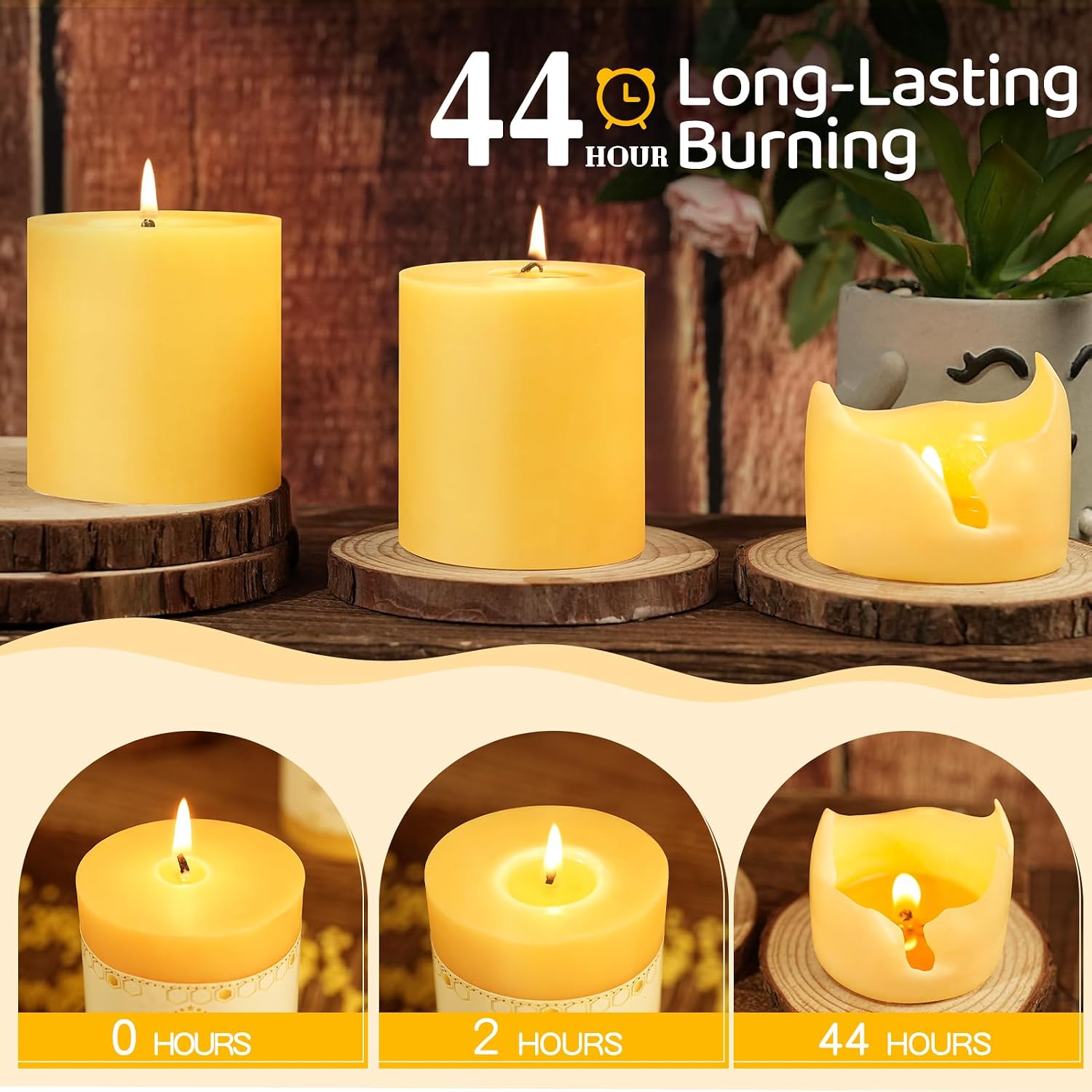Detalle 2 de Beeswax Pillar Candles, 2.8 x 3 Inch