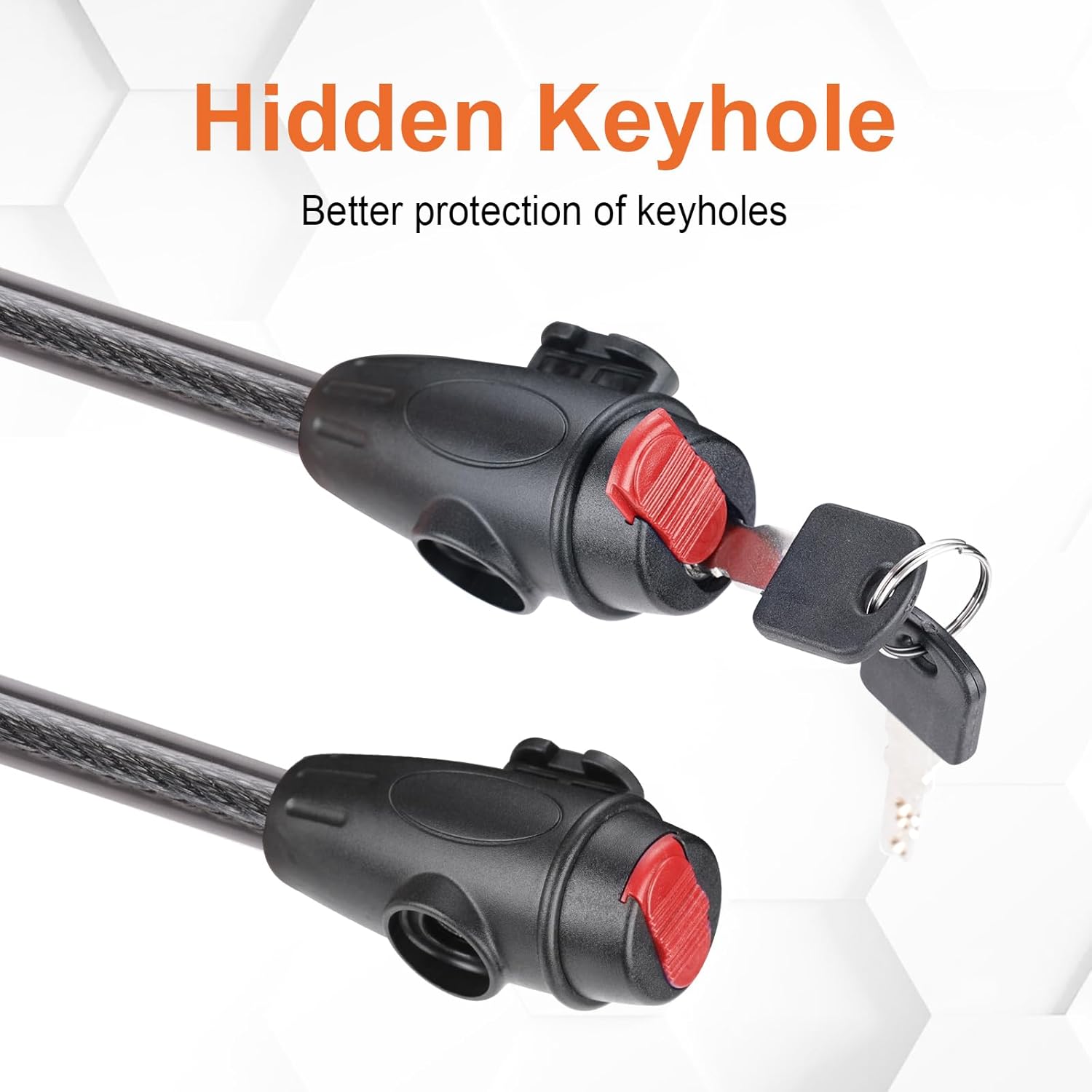 Detalle de GRIFEMA 120cm Bike Lock with 2 Keys – High Security Chain Lock for E-Bikes, Scooters and More