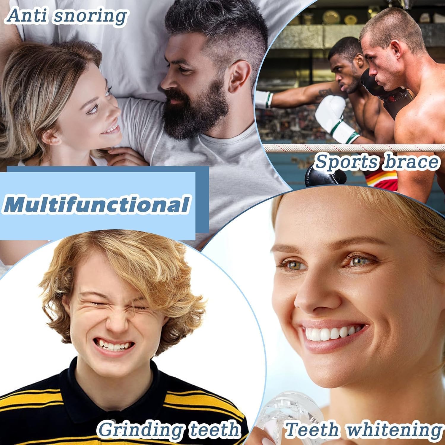 Detalle de AIOUTGOGO Anti Snoring Devices (2 Pack) soft anti-snoring mouthpieces for men & women