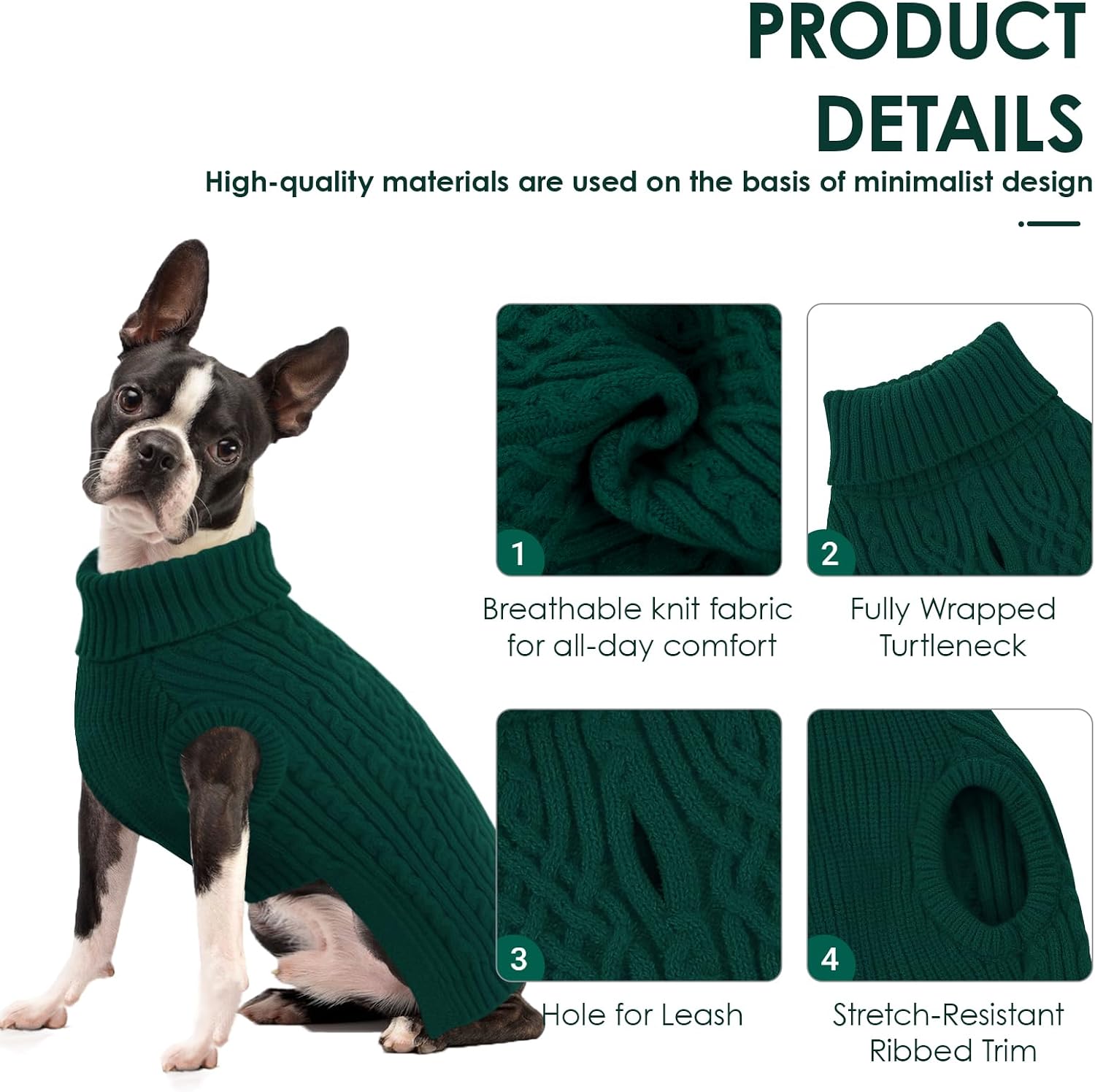 Thumbnail 3 de AOFITEE Small Dog Jumper S, turtleneck, harness hole