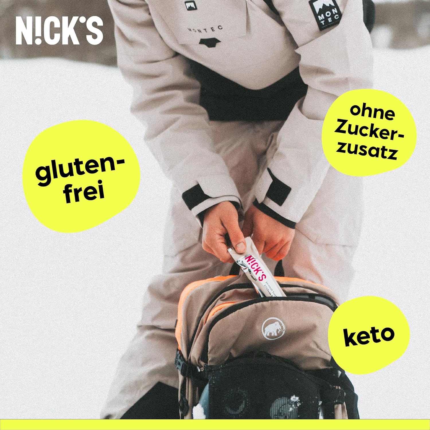 Thumbnail 3 de NICKS Protein Riegel ohne Zuckerzusatz (Erdnussbutter) – Low-Carb Keto Proteinriegel mit 15 g Eiweiß