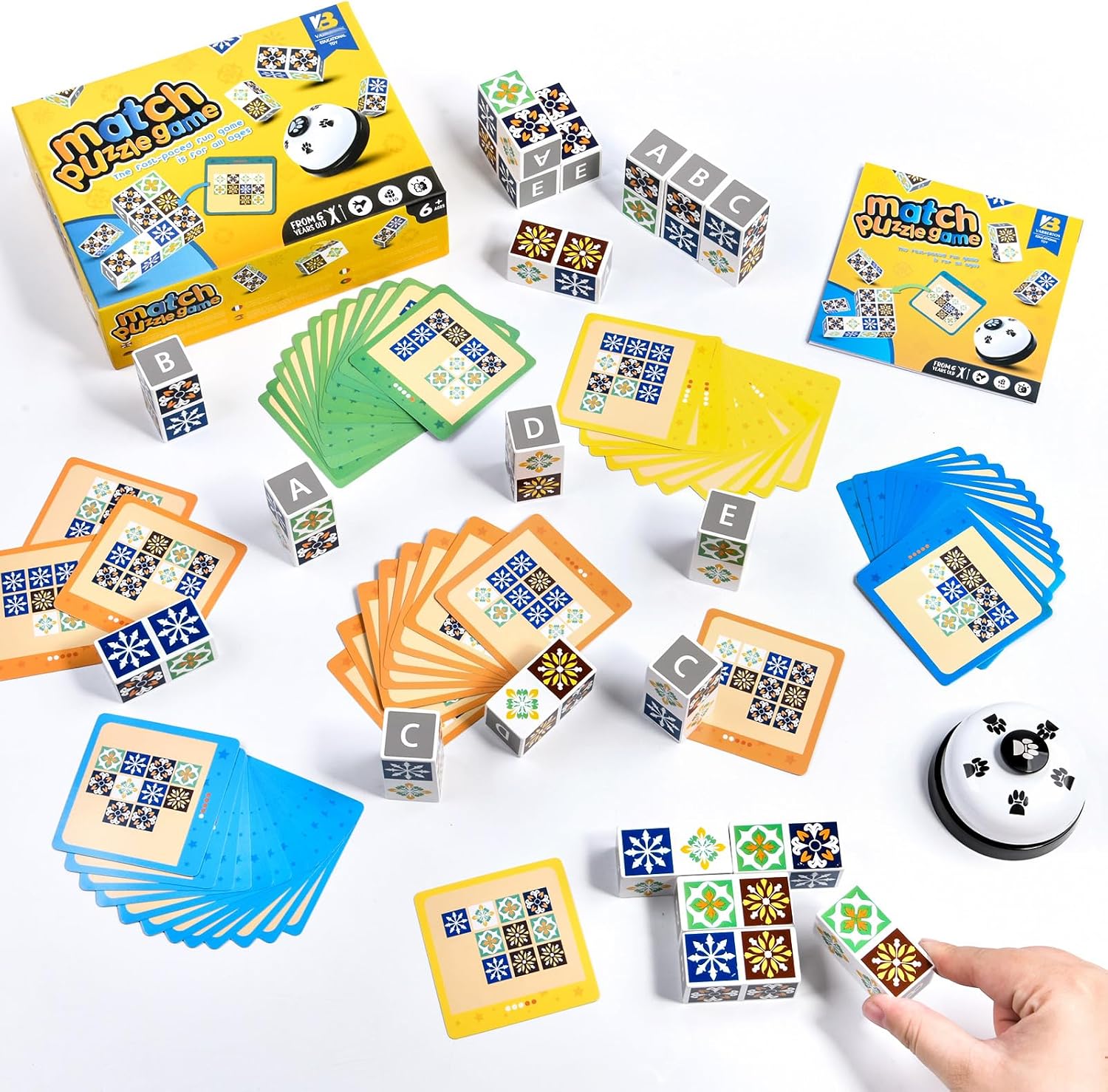 Detalle de LADVATKIN Holz-Matching-Game Puzzle „Shape Pattern Block“ 2.0 mit Glocke für Family Night