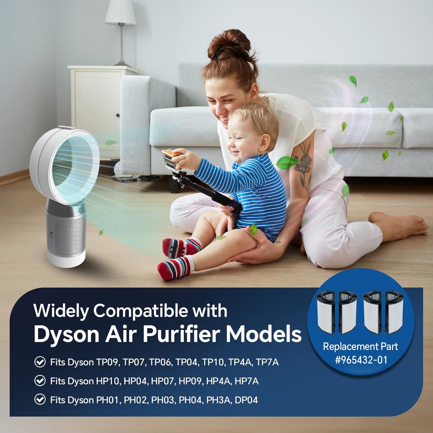 Detalle 2 de 2 Pack 2-in-1 Air Purifier Filter Replacement for Dyson Pure Cool (H13 True HEPA & Activated Carbon) for DP04, HP04 & more