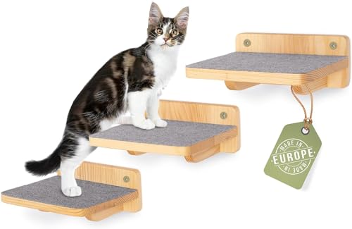 Detalle de WOOWOOD Mur dâescalade pour chat XL, 3 escaliers đ