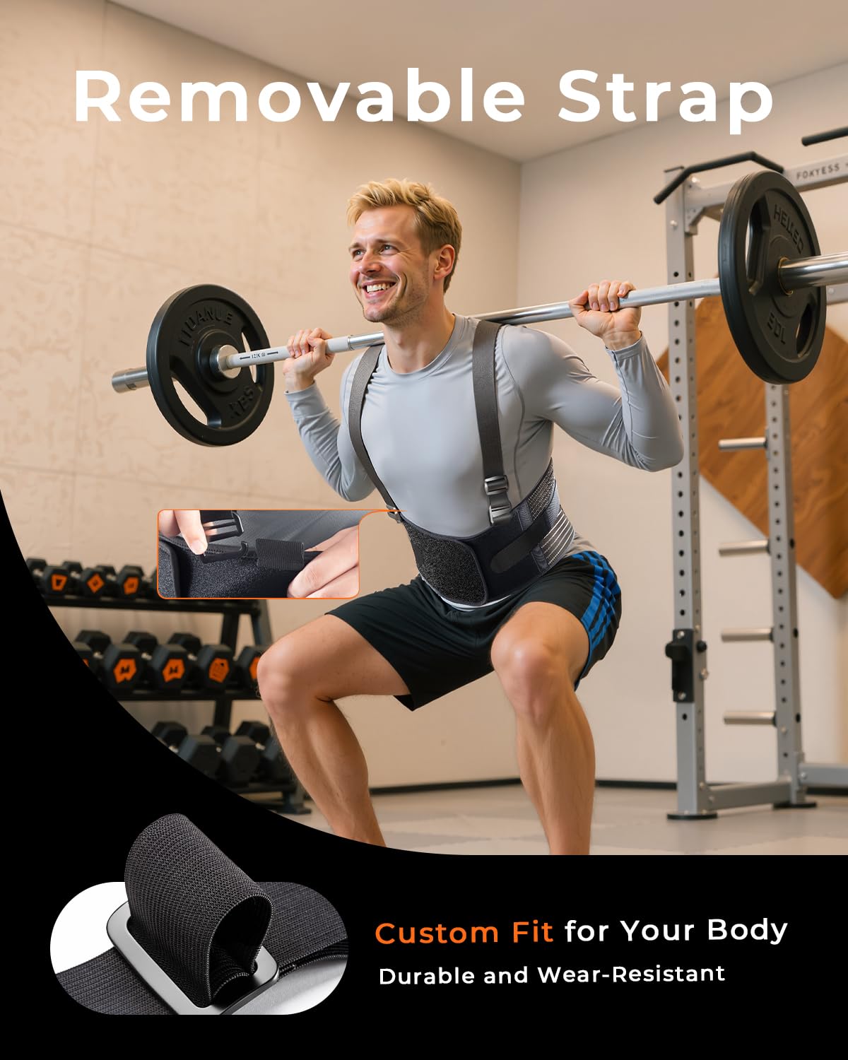 Thumbnail 4 de Ultra Breathable Work Back Brace with Removable Straps — Medical-Grade Support for Lifting and Busy Workdays