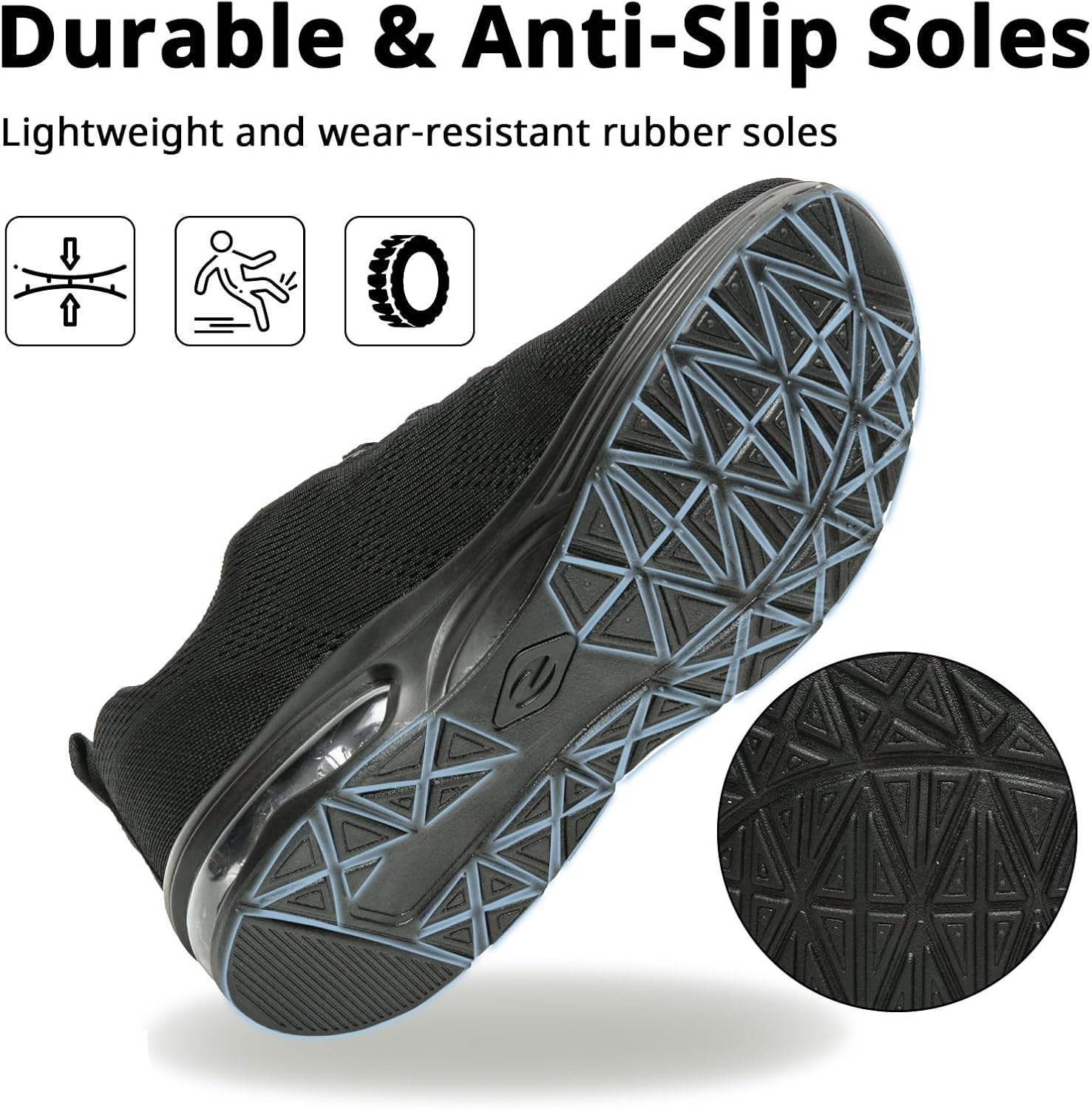 Thumbnail 3 de Womens Athletic Running Trainers – Breathable Lightweight Walking Shoes with Air Cushion & TPR Grip