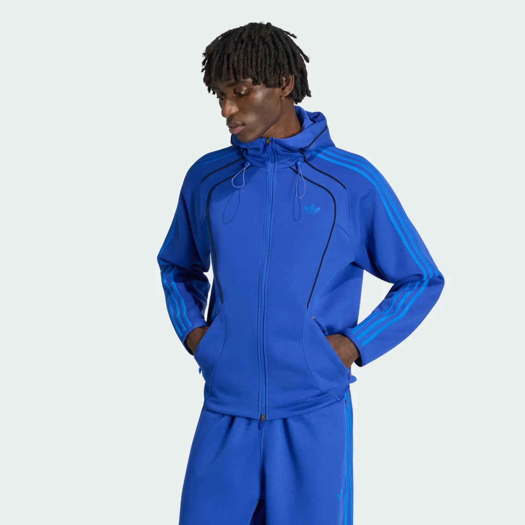 Detalle de Sudadera con capucha Spacer Teamgeist 26 Cutline Fullzip de Adidas — azul