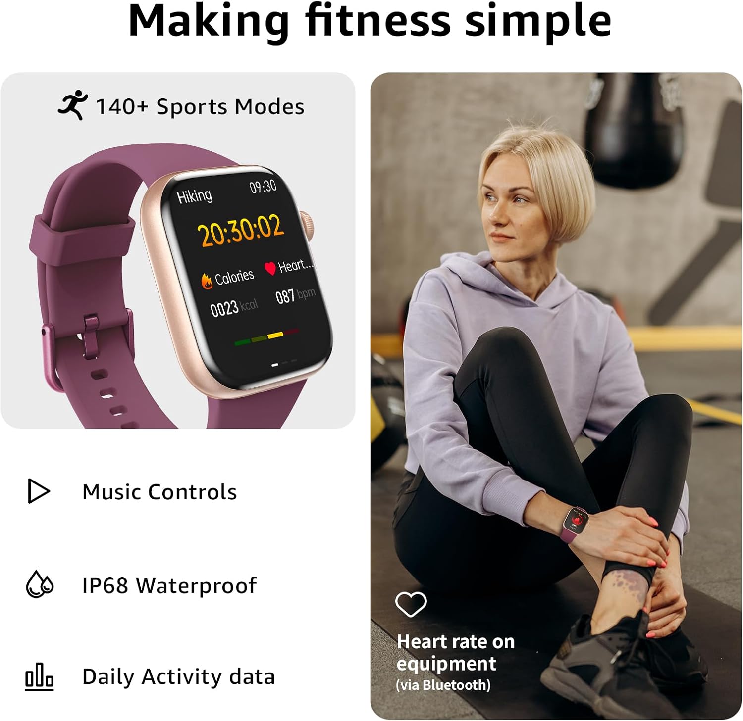 Detalle de Smart Watch for Men & Women with Bluetooth Calling, 1.85" Display and 140+ Sports