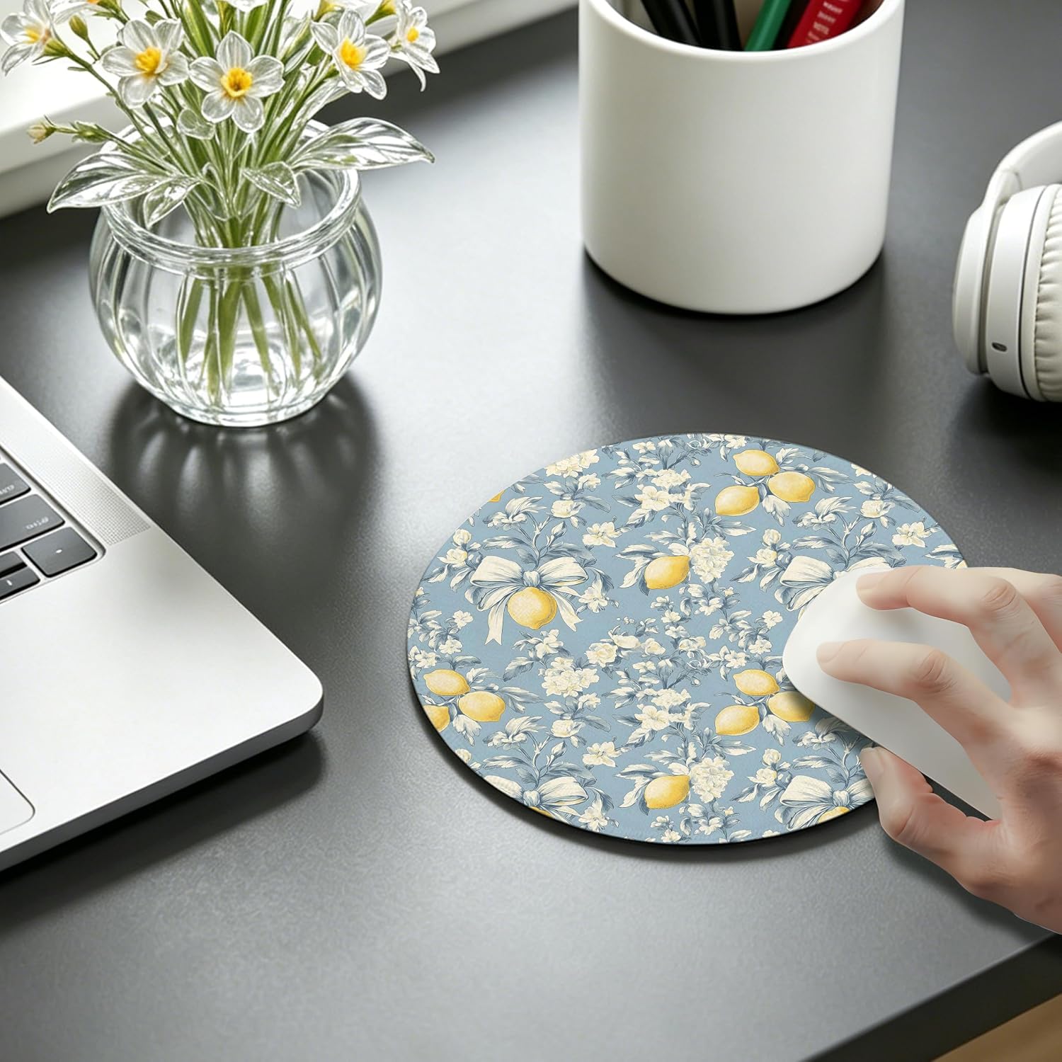 Detalle de MANCUNCER Round Mouse Pad, 7.9 x 7.9 Inches