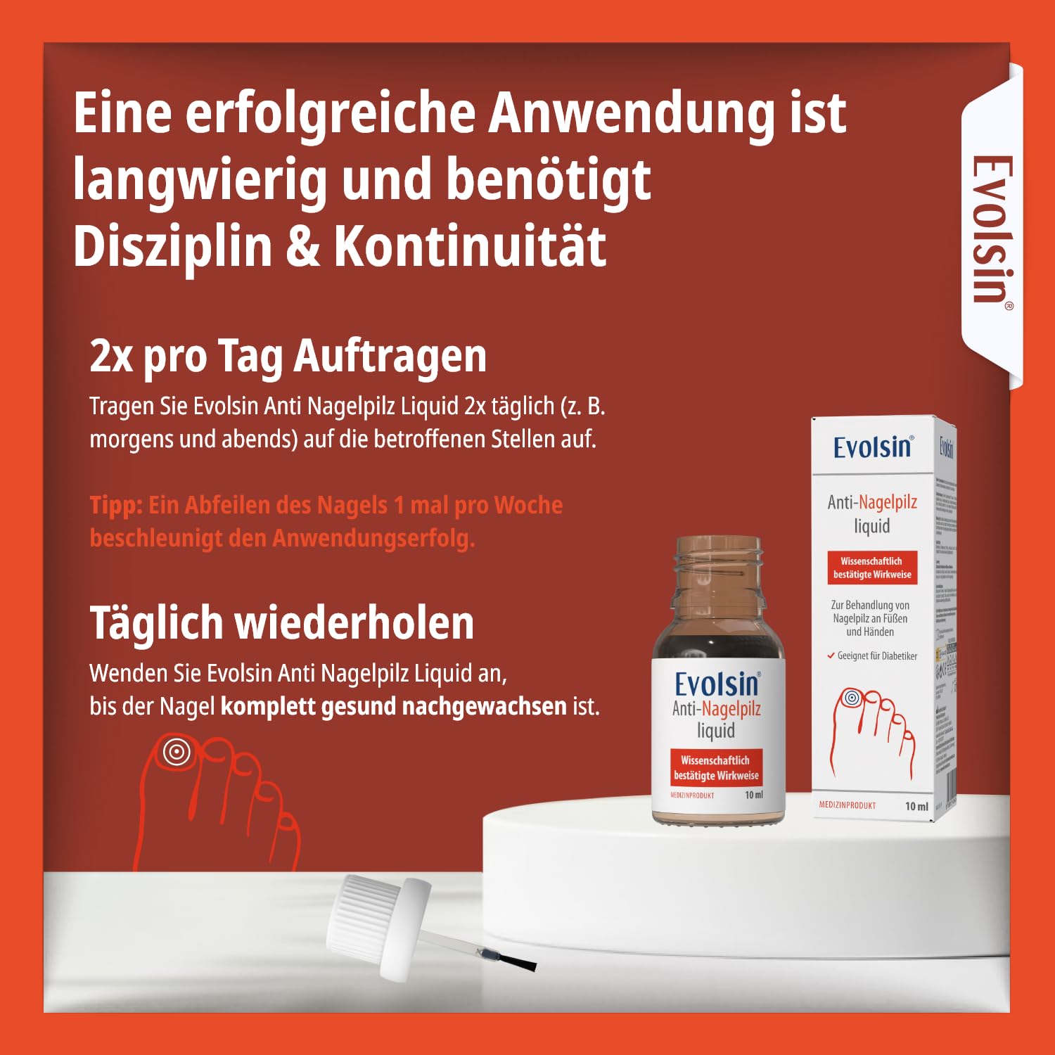 Thumbnail 5 de Evolsin® Anti-Nagelpilz Liquid – Medizinprodukt gegen Nagelpilz an Händen & Füßen, auch für Diabetiker