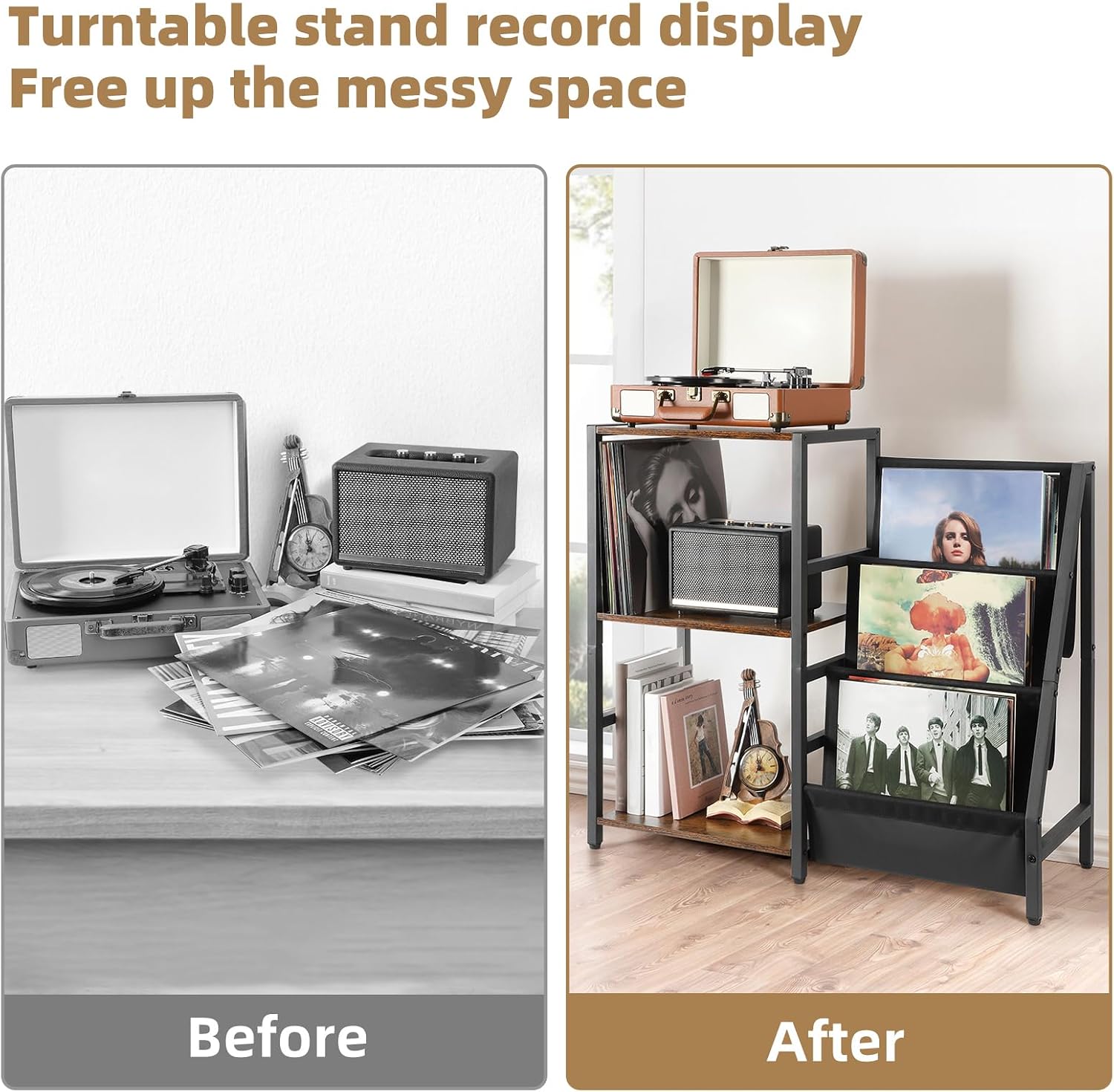 Thumbnail 6 de Bikoney giradischi con stand vinili 200 album