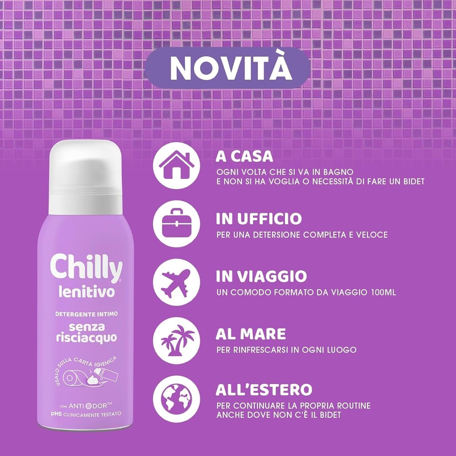 Thumbnail 3 de Chilly Senza Risciacquo Detergente Intimo Mousse pH5 con Anti-Odor – 100 ml