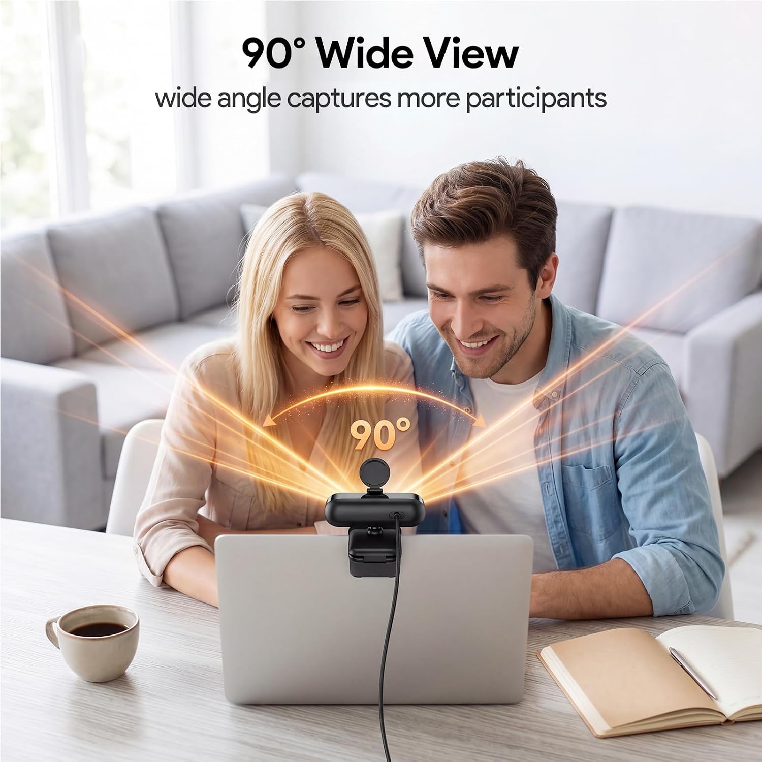 Thumbnail 3 de OIEXEN 1080P Webcam with Microphone and Privacy Cover — Plug & Play for UK Home Offices