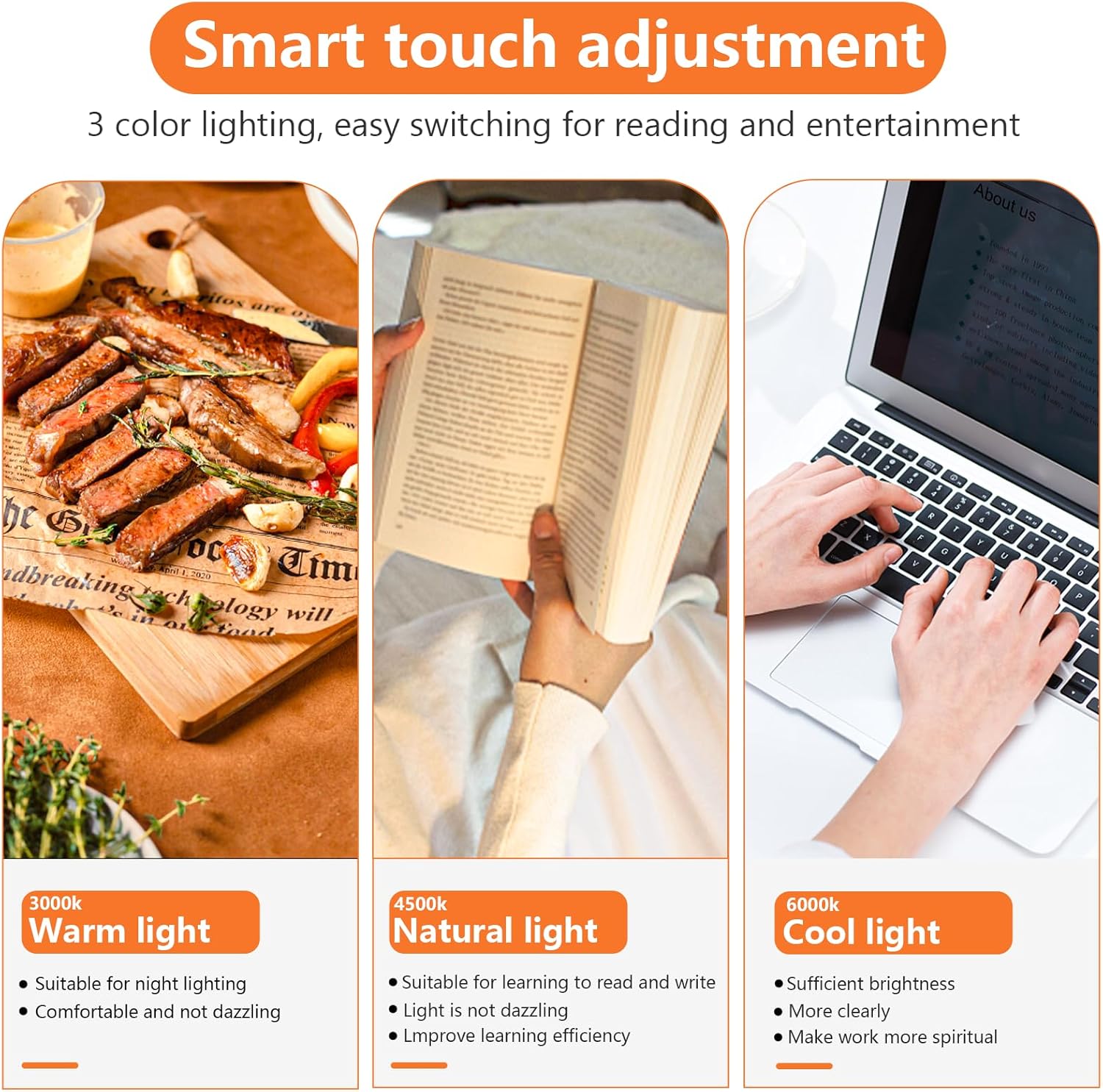 Thumbnail 1 de TOPPLEE Luce LED sottopensile magnetica ricaricabile con controllo touch e batteria 2500 mAh